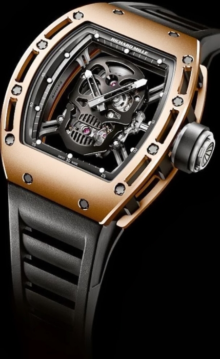 Review Richard Mille Replica RM 052 Rose Gold Black Skull DLC watch - Click Image to Close